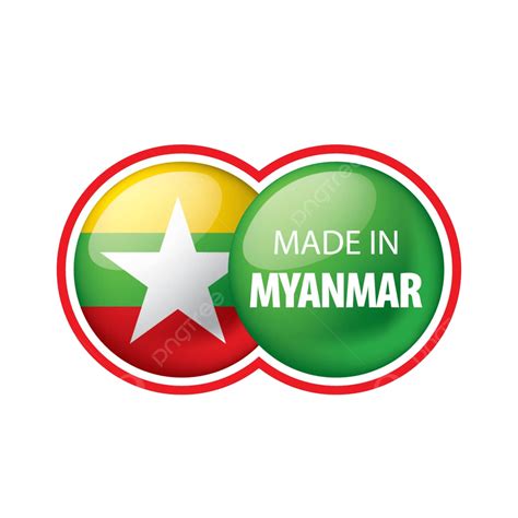 White Background Vector Illustration Of The Flag Of Myanmar Vector