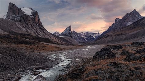 Bilder Von Kanada Auyuittuq National Park Berg Bach Natur Felsen