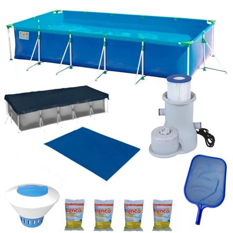 Kit Piscina 10 000 L Capa Forro Filtro 220v Cloro Peneira