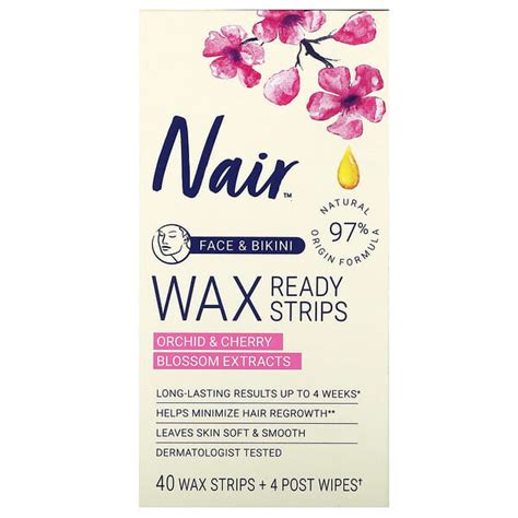 Nair Wax Ready Strips Face Bikini Orchid Cherry Blossom Extracts Wax Strips Post
