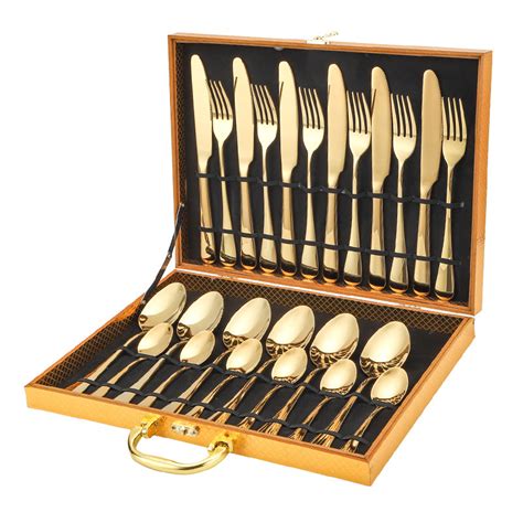 Factory Directly Gold Cutlery Set Wedding Banquet Feast Pcs Stainless