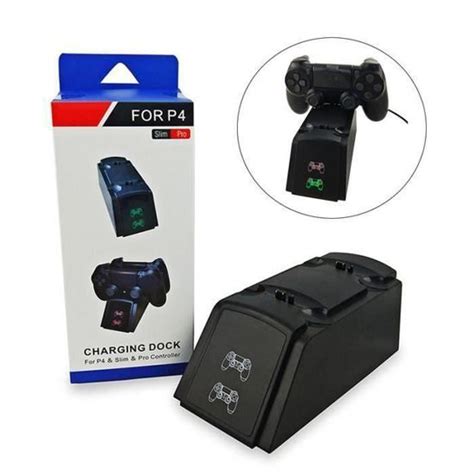 NEUFU Station De Rechargement Pour Manette PS4 Chargeur Avec LED