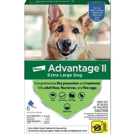 Advantage Ii Flea Spot On For X Large Dogs Over 55 Lbs 6 Pack