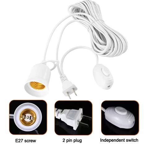 10m5m3m E27 Lamp Bulb Holder With Switch Led Light Bulb Extension