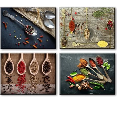 Buy Canvas Prints For Kitchen Wall Decor 4 Piece Set