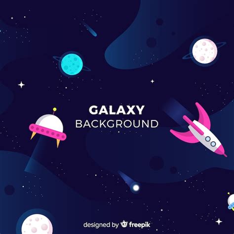 Fondo De Galaxia De Dibujos Animados Con Planetas Vector Gratis