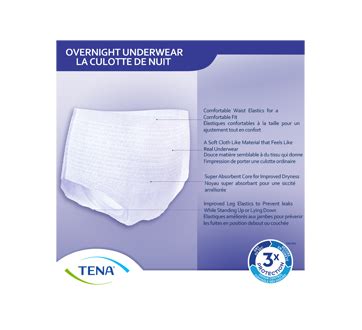 Overnight Incontinence Underwear Absorbency Medium Units Tena