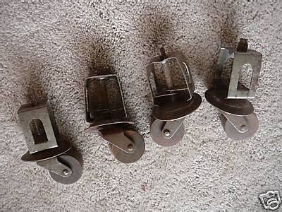 Set of 4 - Antique Wood Wheel Casters - IRON BED | #76631046