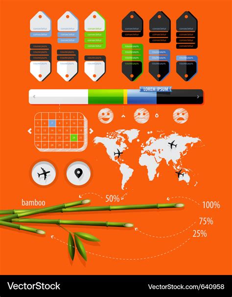 Infographics With Bamboo Shoots Royalty Free Vector Image