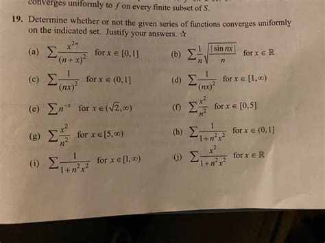 Solved χρη converges uniformly to f on every finite subset Chegg