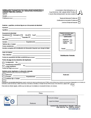 Completable En línea cpnaa gov FORMULARIO DE SOLICITUD DUPLICADO