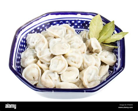 Bowl With Traditional Russian Dish Pelmeni Dumplings Stock Photo Alamy