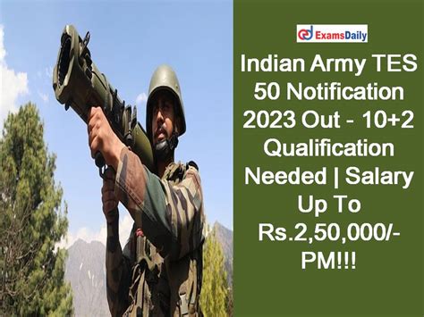 Indian Army Tes Notification Out Qualification Needed