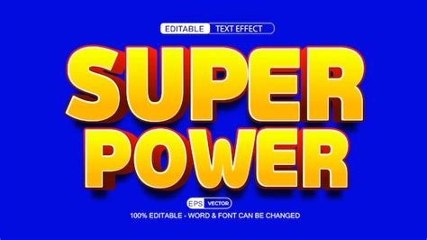 Premium Vector Super Power Editable Text Effect Vector 3d Style