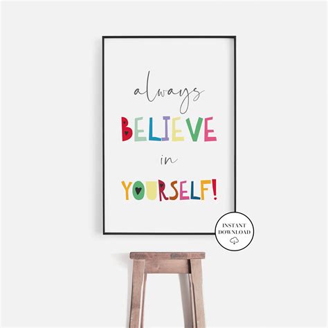 Always Believe In Yourself Classroom Art Decor Teacher Etsy