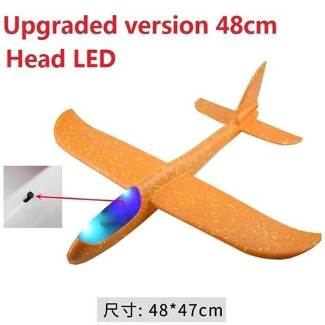 Led Jaune Cm Planeur Main En Mousse Pour Enfants Avion Inertie