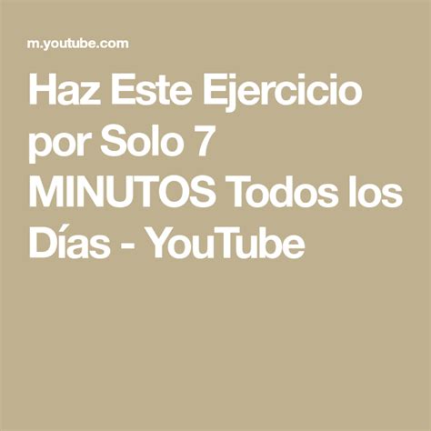 Haz Este Ejercicio Por Solo Minutos Todos Los D As Youtube