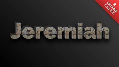 Jeremiah 3D Textura Piedra Generador De Efectos De Texto