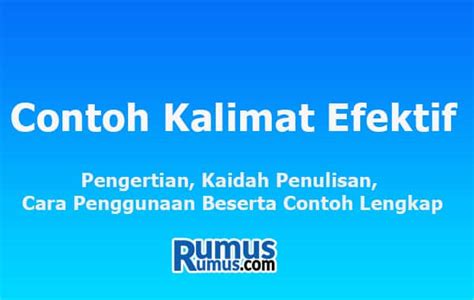 Kumpulan Contoh Kalimat Efektif Dan Penjelasannya [terbaru] Catatan Nardi