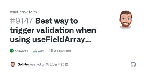 Best Way To Trigger Validation When Using UseFieldArray Functions