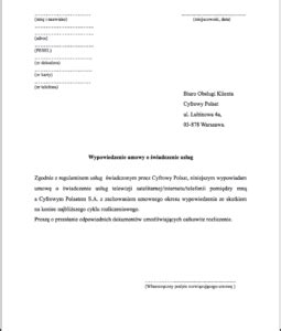 Jak Wypowiedzie Umow Z Cyfrowym Polsatem Wz R Umowy Pdf Ktosiek Pl