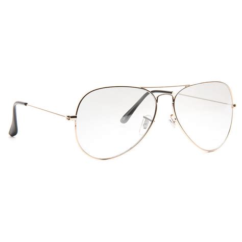 Classic 60mm Lightly Tinted Clear Aviator Glasses Cosmiceyewear