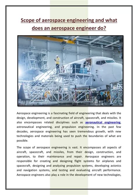 Ppt Scope Of Aerospace Engineering And What Does An Aerospace