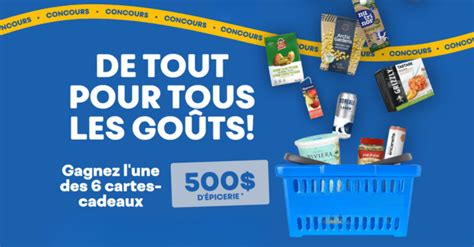 Concours Gagnez 6 Cartes Cadeaux Epicerie Au Choix De 500 Chacune