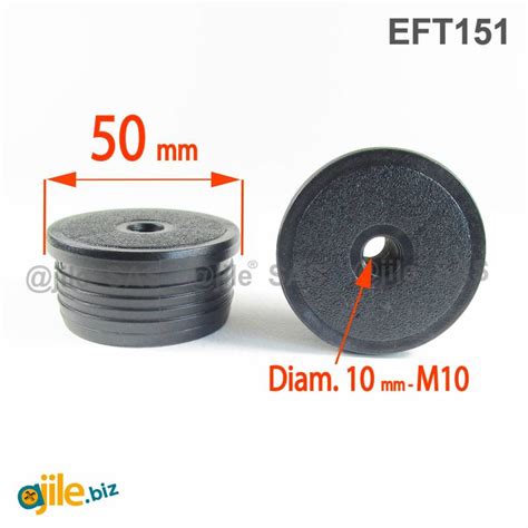 Round M10 Threaded Ribbed Insert For 50 Mm Outer Diam Round Tube