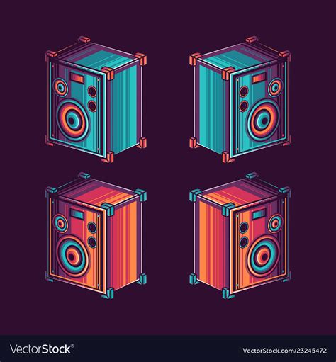 Old retro vintage speaker Royalty Free Vector Image