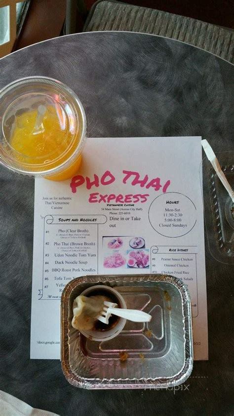 Menu Of Pho Thai Express In Montpelier Vt 05602