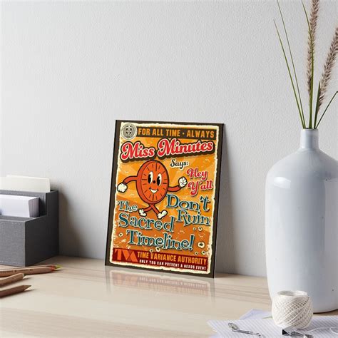 Tva Miss Minutes Retro Poster Art Board Print For Sale By Alhern67 Redbubble