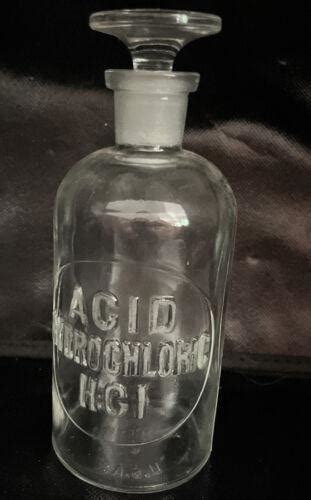 Vintage Chemistry Reagent Apothecary Bottle Acid Hydrochloric 4555623256