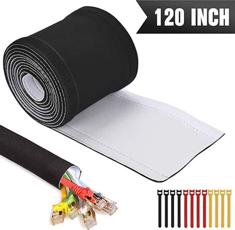 3m Cable Wire Sleeves Neoprene Tv Pc Cord Wire Cover Hider Management Organizer