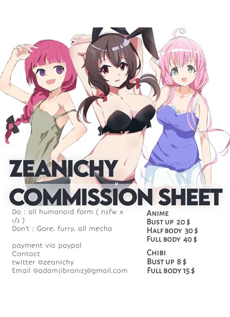 Zeanichycomms Open On Twitter Hello Im Opening Commission For Anime Style And Chibi For 3