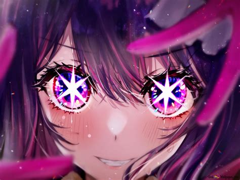 Anime Girl With Black Hair And Purple Eyes