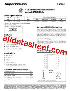 Vn N Datasheet Pdf Supertex Inc