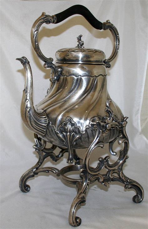 Antique Art Nouveau French Samovar Tea Urn Teapot Antique Tea Silver