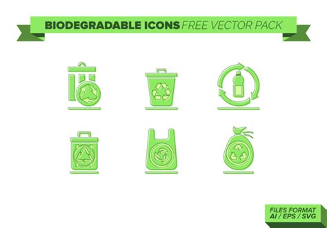 Biodegradable Icons Free Vector Pack Vector Art At Vecteezy