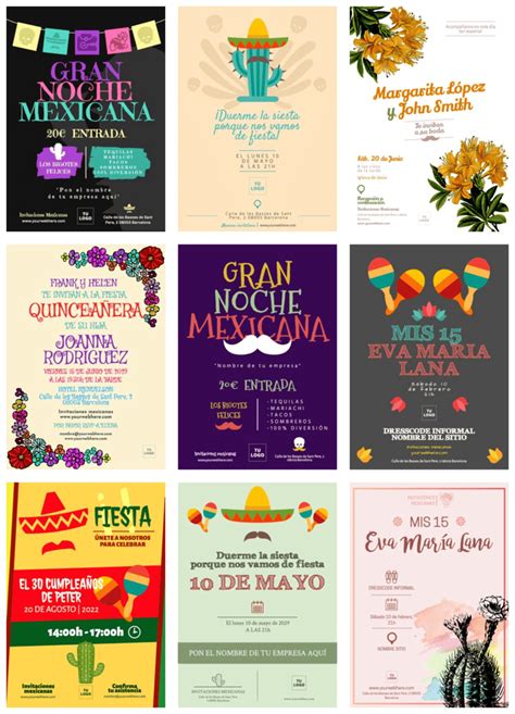 Invitaciones Mexicanas Gratis Para Editar Online