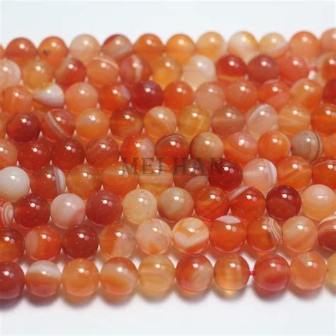 Meihan Wholesale Natural Mm Pink Carnelian Chalcedony Round Loose