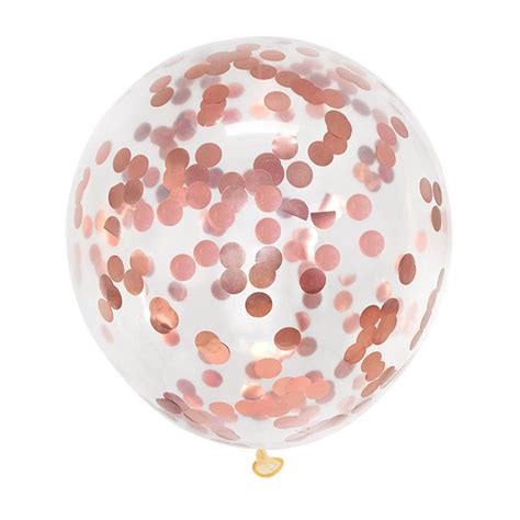 Balony Lateksowe 12 Cali 100szt Z Konfetti Rose Gold VivaParty