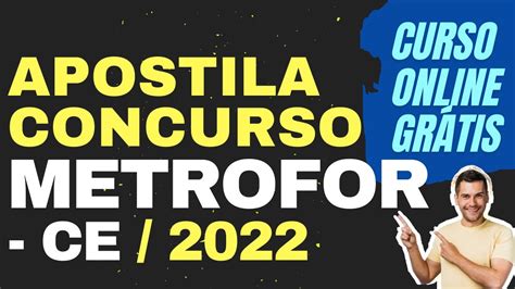 Apostila Concurso Metrofor Ce Gr Tis Curso Online Youtube