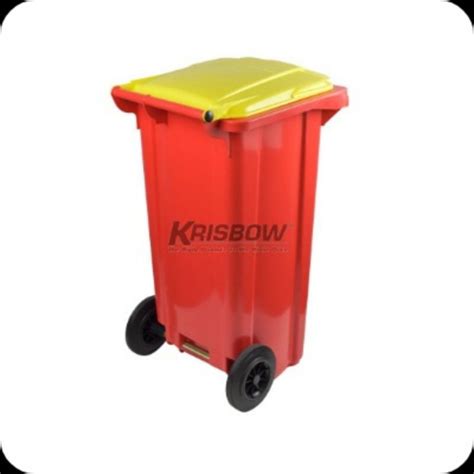 Jual Tempat Sampah Dust Bin Neo Red 120L With Yellow Lid Krisbow