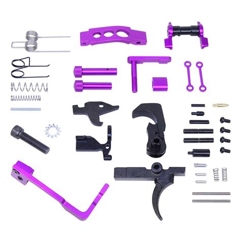 AR-15 Upgraded Enhanced Lower Parts Kit in Anodized Purple | Veriforce Tactical