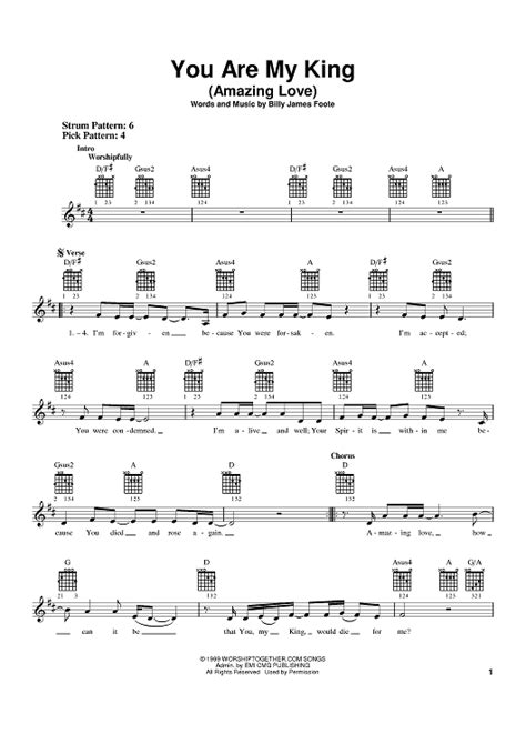 You Are My King Amazing Love Sheet Music By Newsboys Passion Band For Easy Guitar Sheet