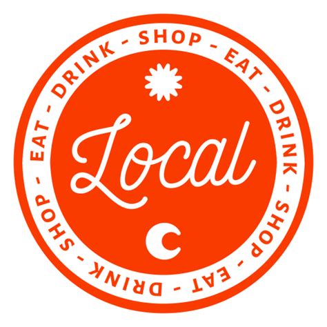 Diseño PNG Y SVG De Logotipo Con Las Palabras Bebida Local Comer Y