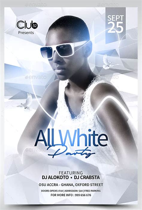 All White Party Flyer Template Free Web Download White Party Psd Flyer