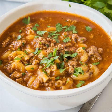 Beef Macaroni Soup | Dinners, Dishes, and Desserts