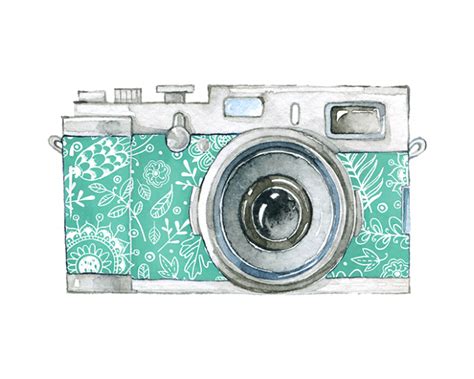 Retro Watercolor Camera Temporary Tattoo Temporary Tattoos